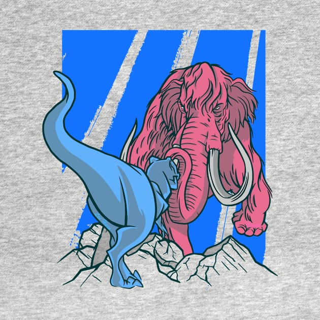 T-Rex Vs Mammoth. by Lees Tees